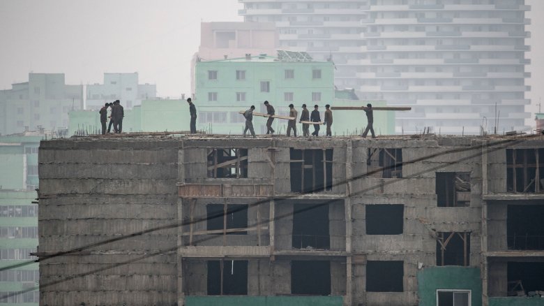north korea construction workers