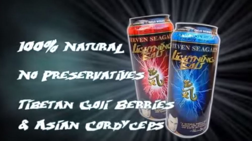Steven Seagal lightning bolt energy drink
