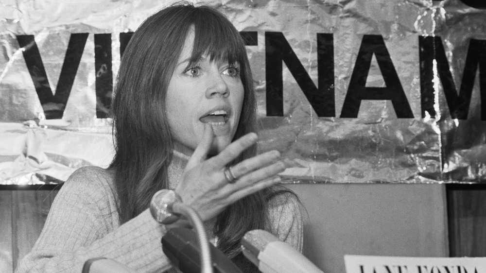 Cropped photo by Rob Mieremet of Jane Fonda at an anti-Vietnam War conference in the Netherlands in January 1975, https://creativecommons.org/licenses/by-sa/3.0/nl/deed.en