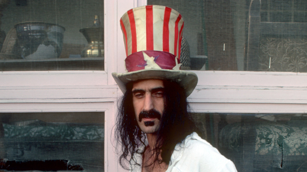Frank Zappa wearing a top hat