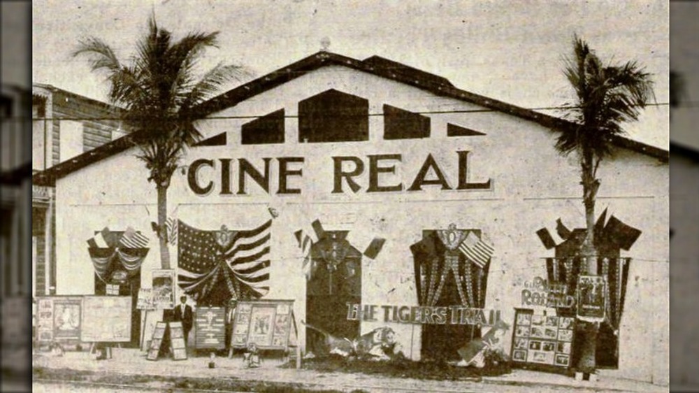  The Cine Real, a movie theater in San Juan, Puerto Rico, showing an episode of the film serial The Tiger's Trail (1919) 