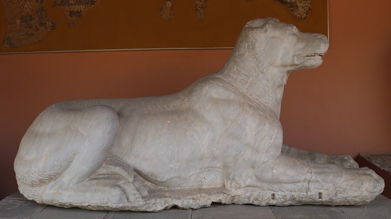 stone statue of Roman molossian hound