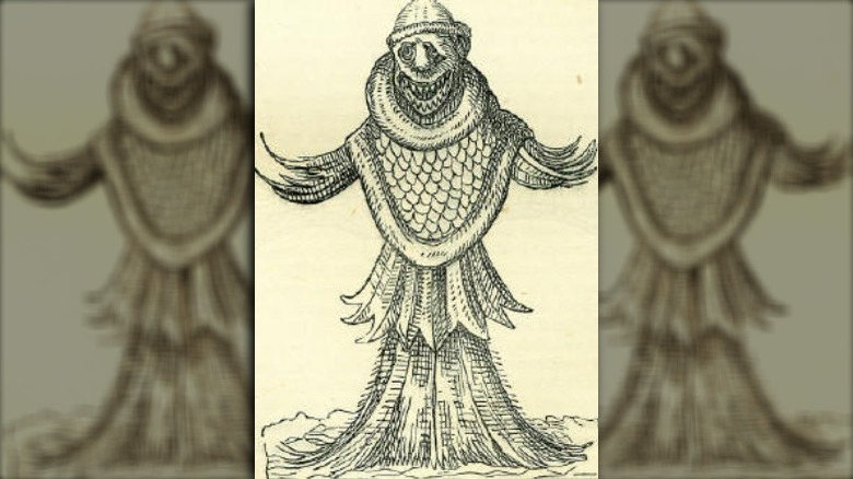 19th century illustration sea monk
