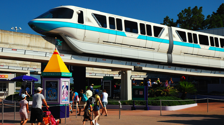 monorail tracks going into epcot