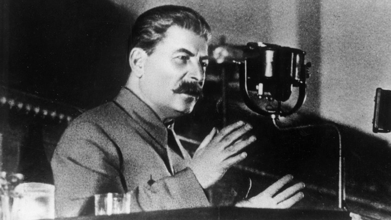 Joseph Stalin giving a speech