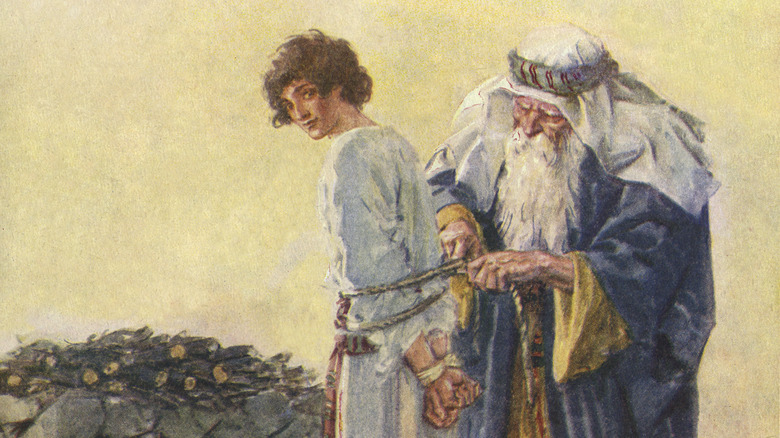 Isaac being bound by Abraham