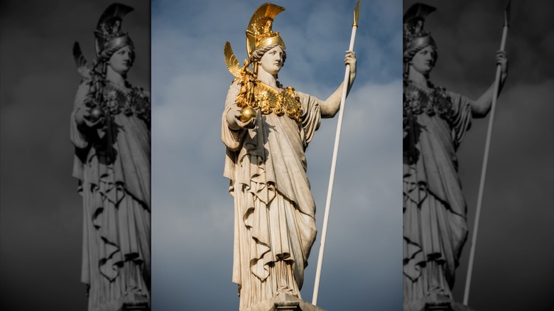 Athena statue gold