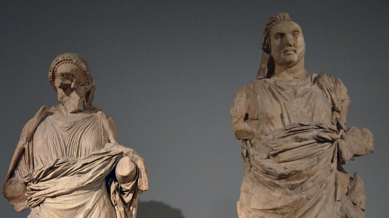 statues in British museum, from Mausoleum