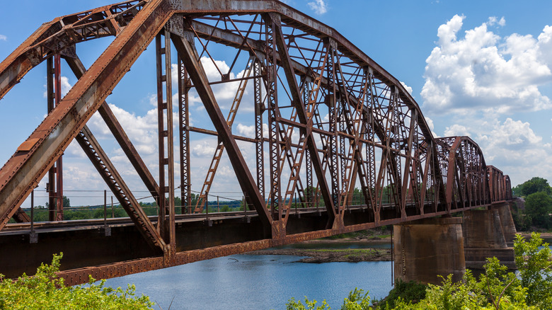 Rusty bridge over the Red River