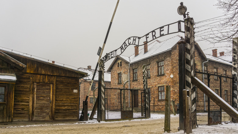The entrance gate at Auschwitz
