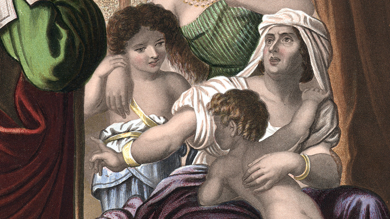 Ishmael and Isaac with Sarah at the time of the exile