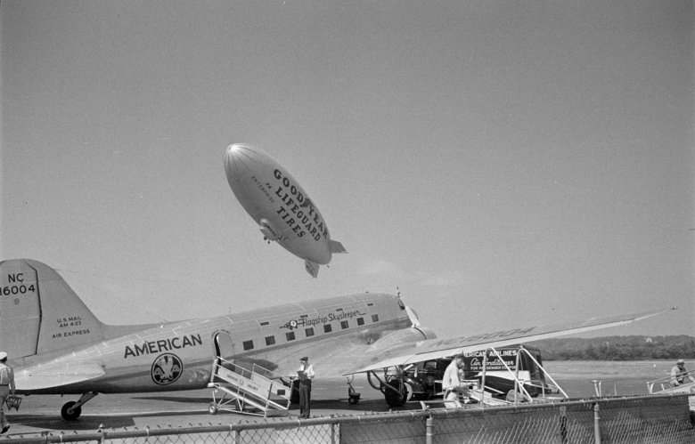 american airplane goodyear blimp