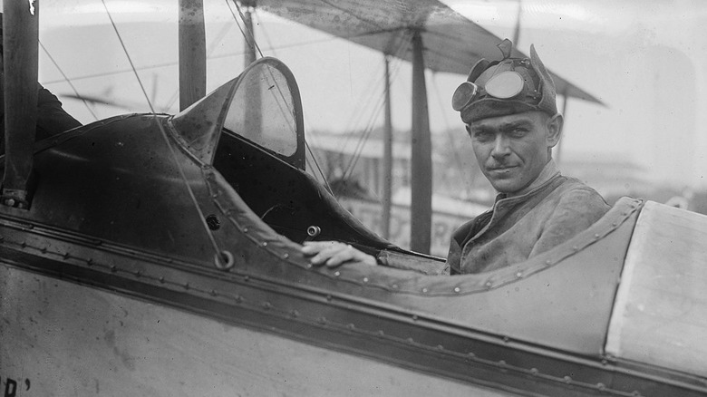 Ormer Locklear in his airplane