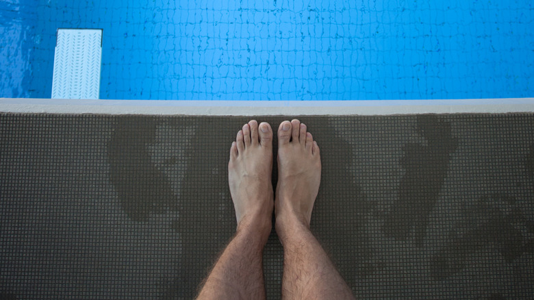 Man on a diving platform