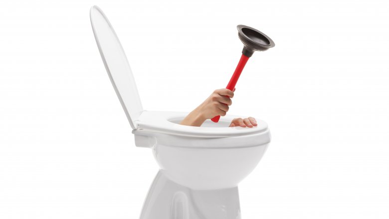 plunging a toilet
