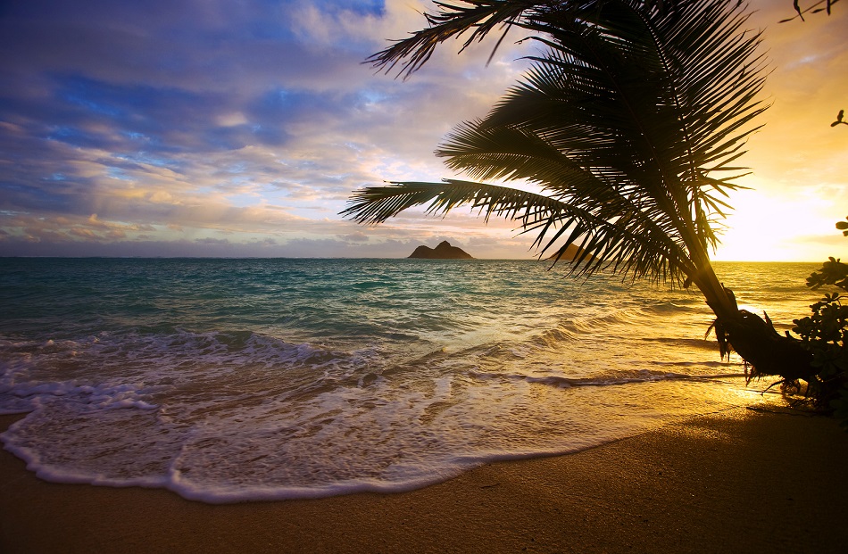 sunrise at Lanikai Beach in Hawaii