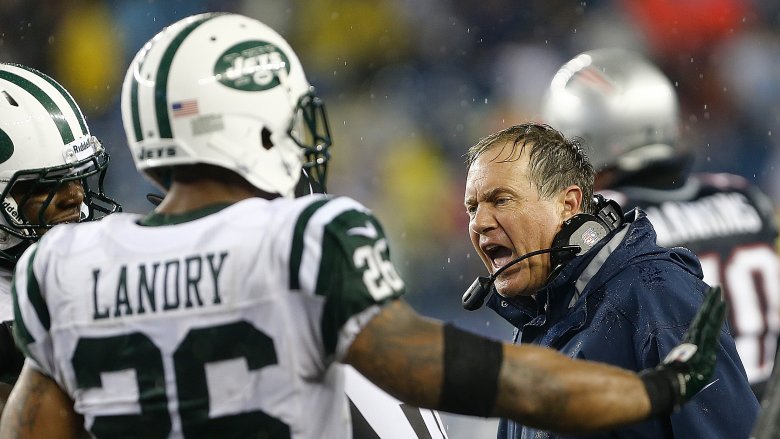 Bill Belichick coaching against the Jets