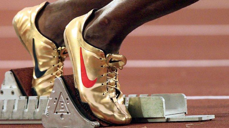 Michael Johnson gold track shoes 1996 Olympics