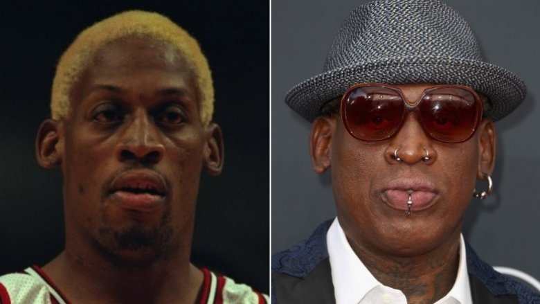 Dennis Rodman then and now