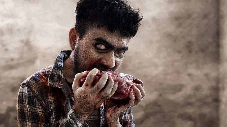 Zombie eating meat
