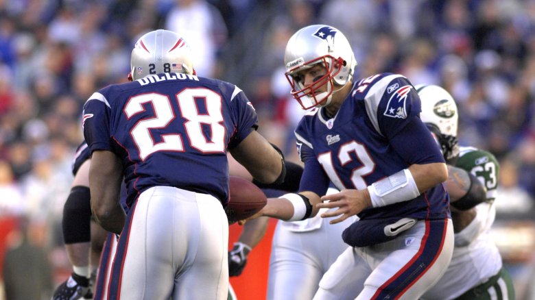 New England QB Tom Brady and Corey Dillon