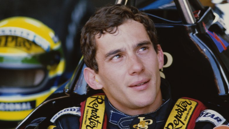 Ayrton Senna looking up