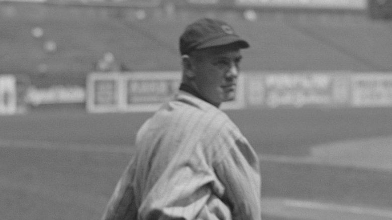 Ray Chapman on baseball field