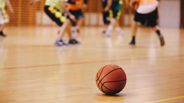 Kids playing basketball