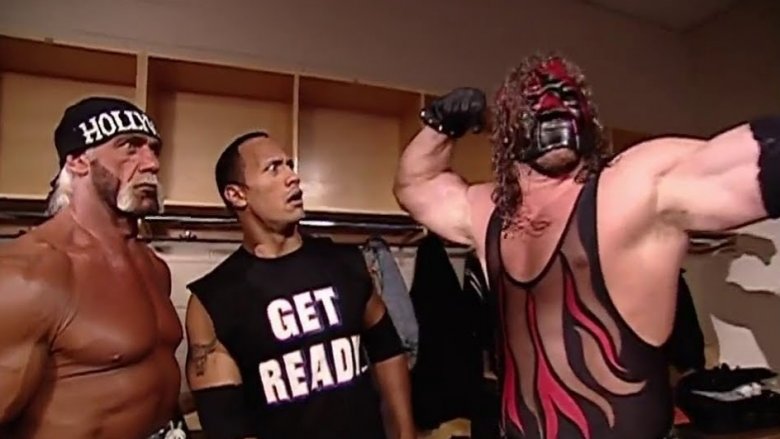 Hulk Hogan, the Rock, and Kane