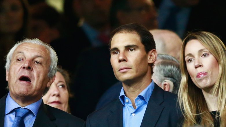 Rafael Nadal with his father and sister
