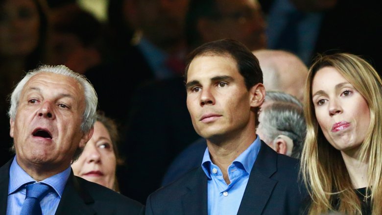 Rafael Nadal with his father and sister