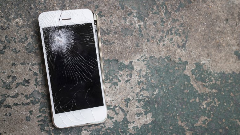 broken shattered phone