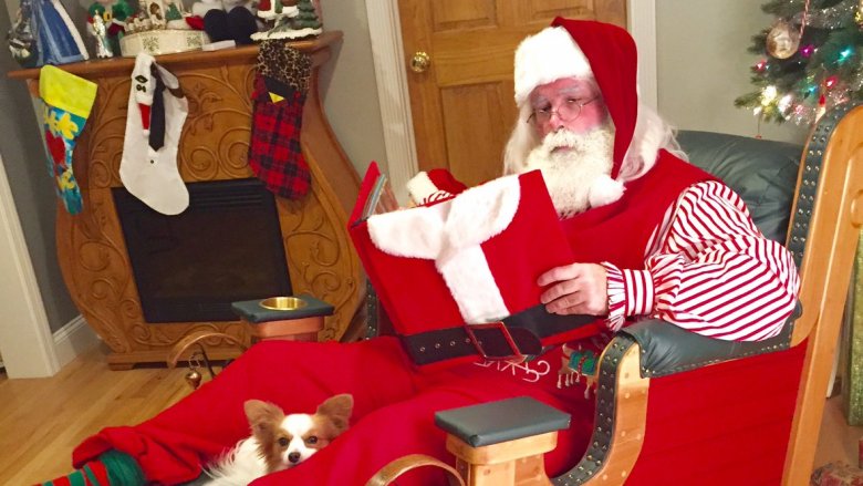 santa and mick foley's dog