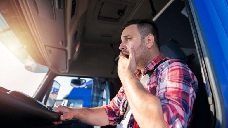 Yawning trucker