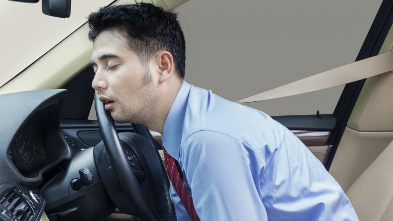 Sleeping on steering wheel