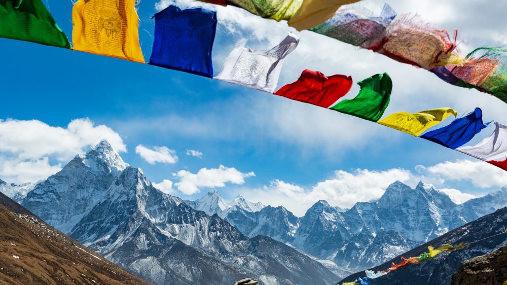 Everest base camp prayer flags