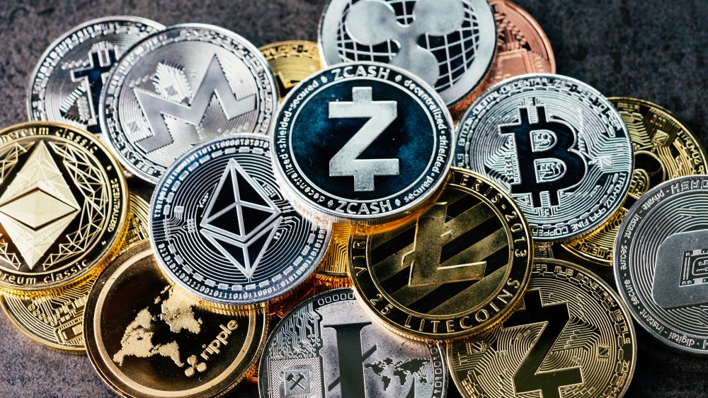 Cryptocurrency symbol coins
