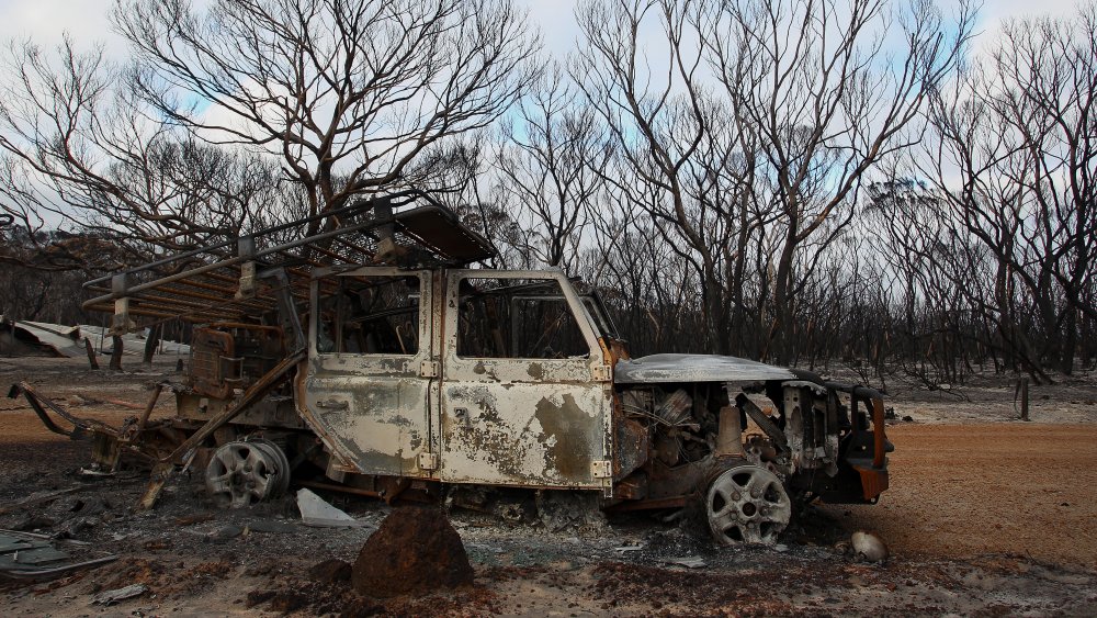 Burned out car