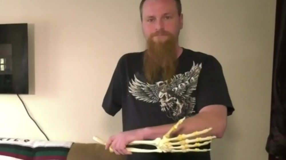 Mark Holmgren with preserved arm bones
