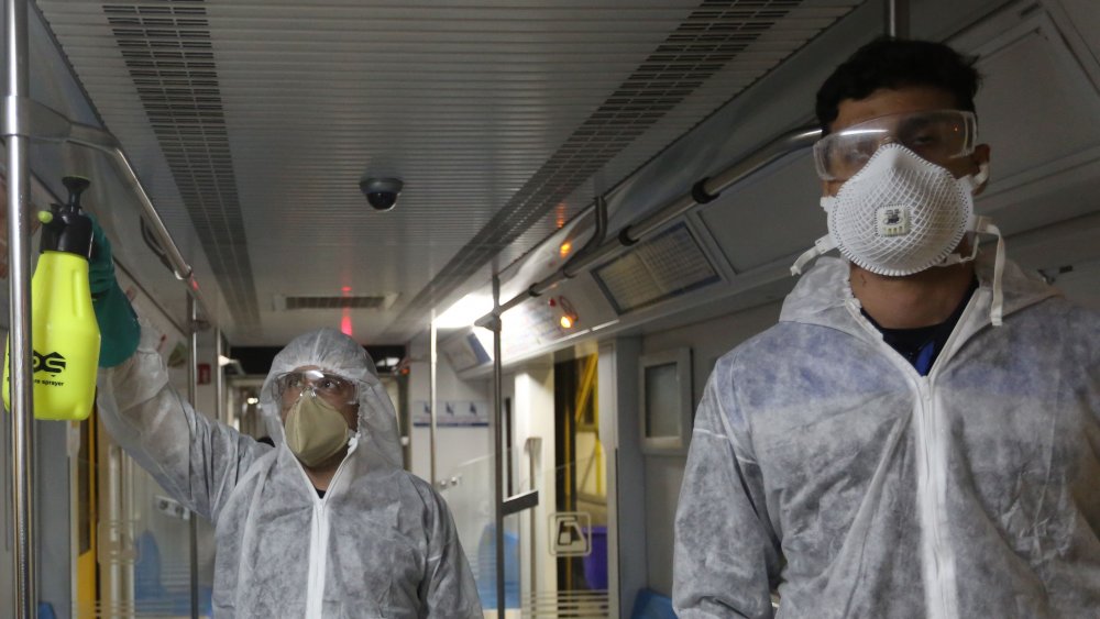Disinfecting metro to combat coronavirus