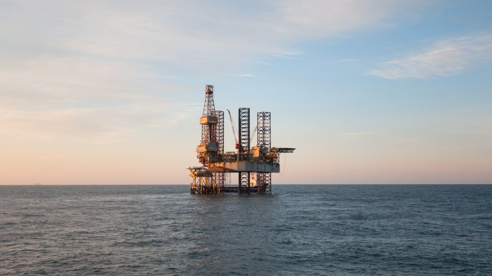 A deep sea oil rig