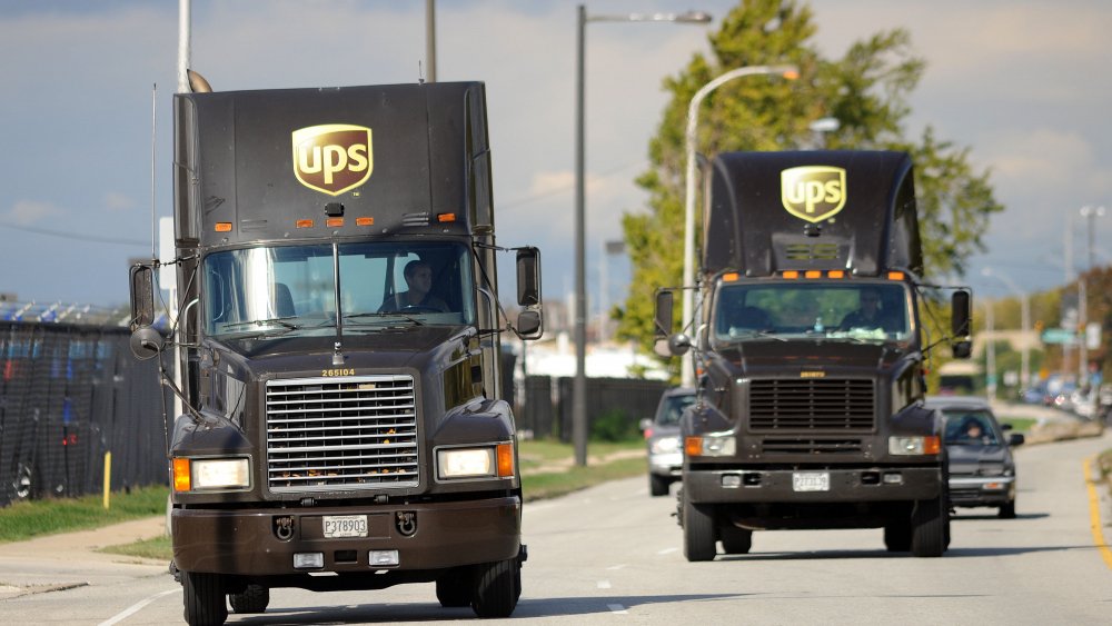 UPS highway trucks