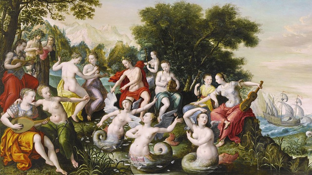 The Nine Muses with Apollo Trimming the Wings of a Siren