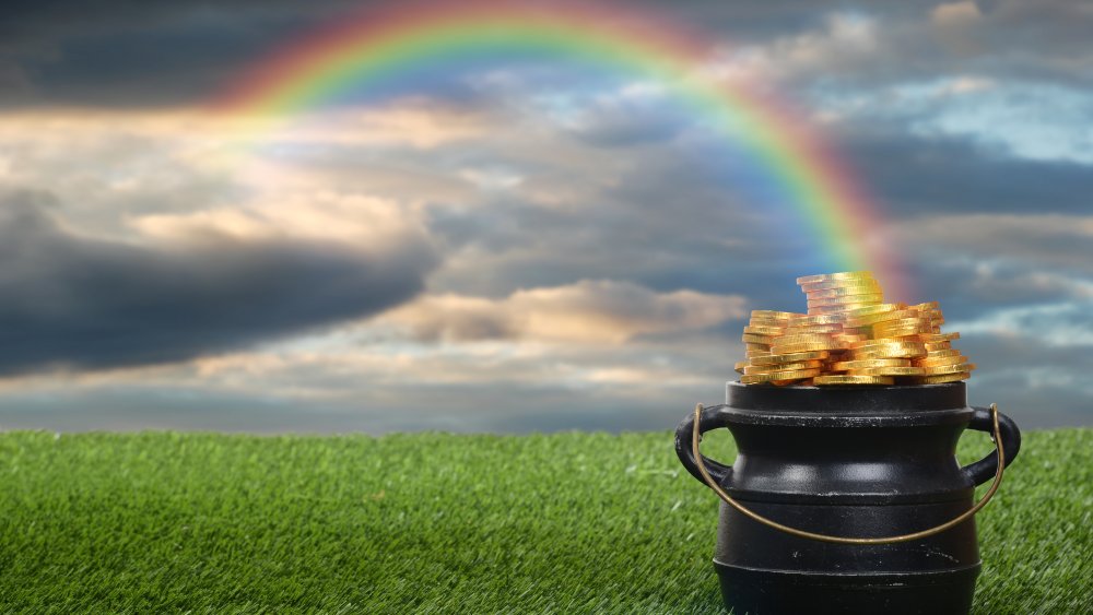 Pot of gold at end of the rainbow