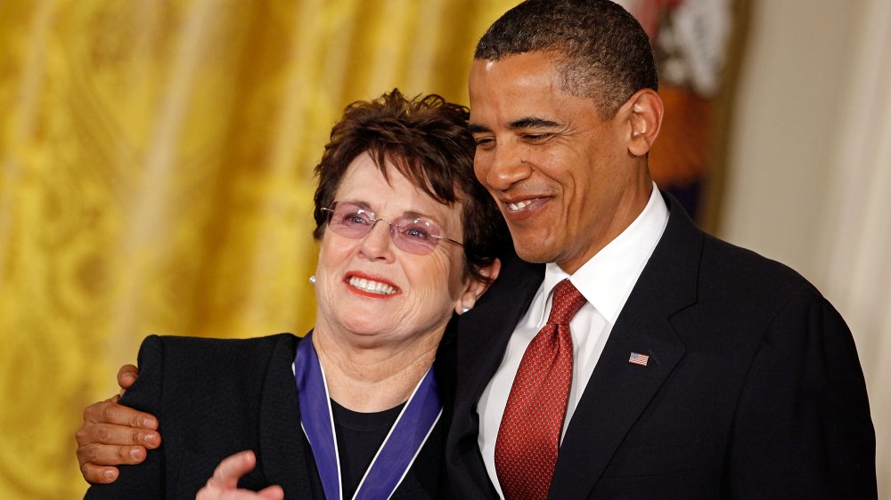 President Barack Obama awards Presidential Medal of Freedom to Billie Jean King in 2009