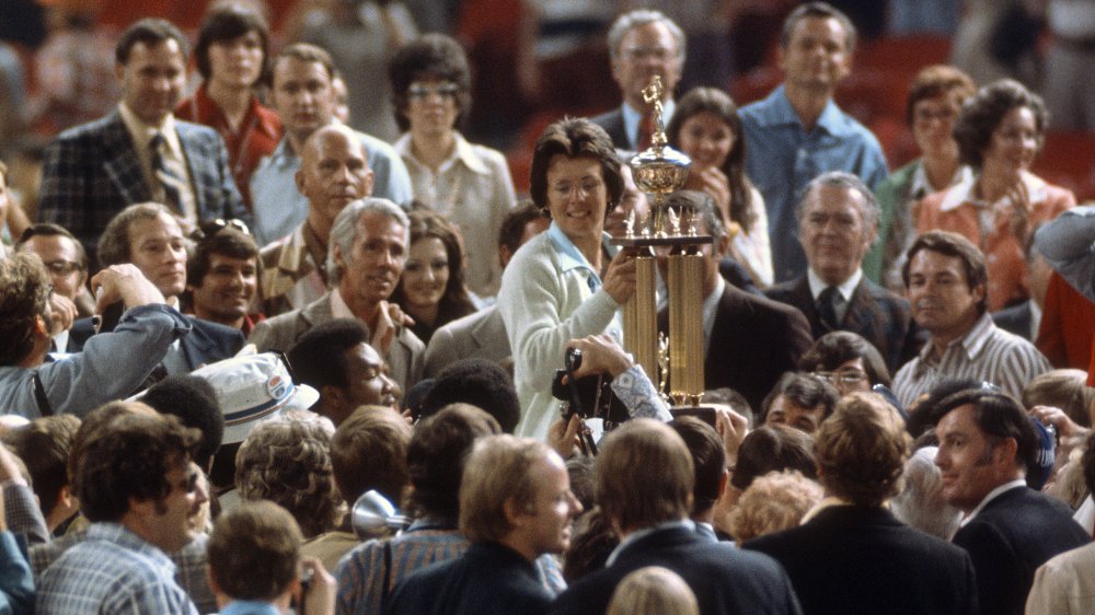 Billie Jean King wins the Battle of the Sexes