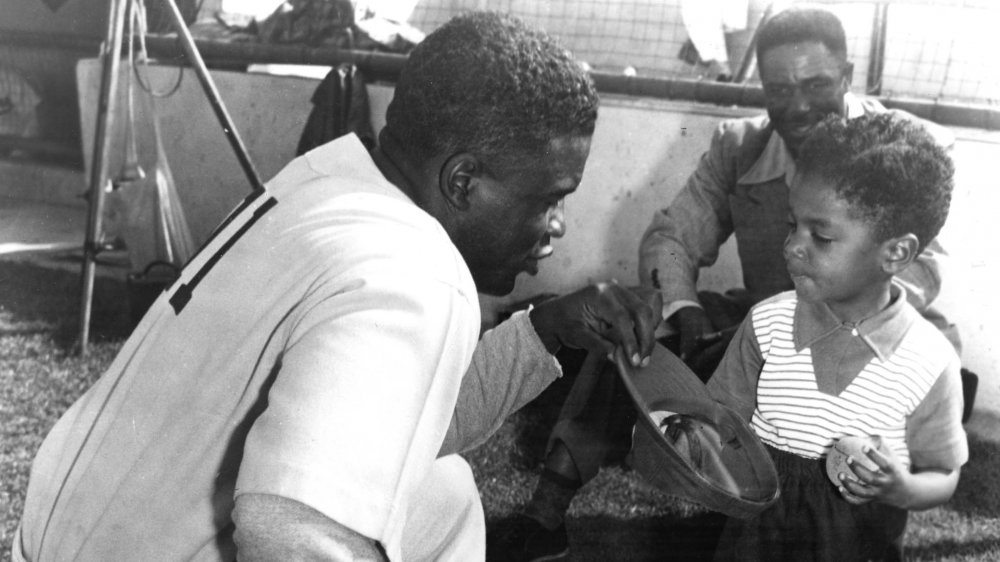 Jackie Robinson and his son, Jacike, Jr.