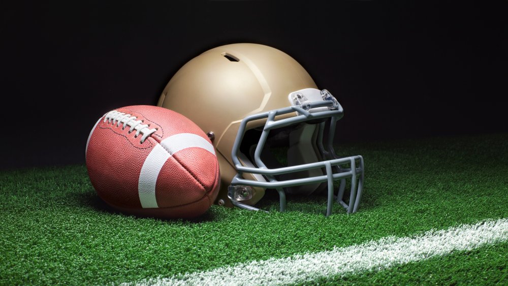 Golden football helmet