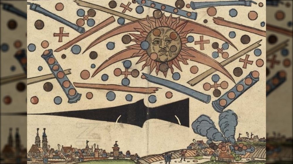 woodcut of 1561 Nuremberg UFO event