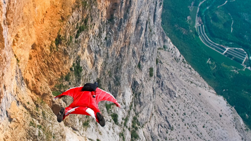 Wingsuit base jumper